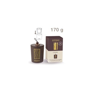 Bougie déco parfumée rechargeable cèdre