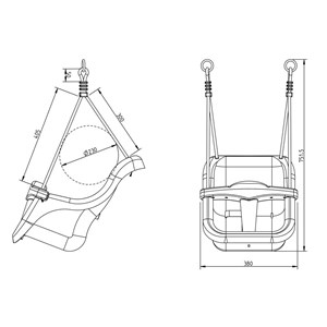 Portique en bois brun - balançoire bébé