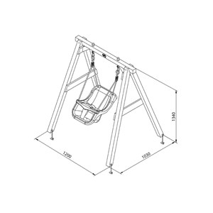 Portique en bois brun - balançoire bébé