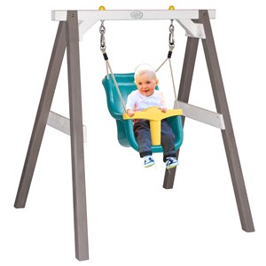 Portique en bois blanc - balançoire bébé
