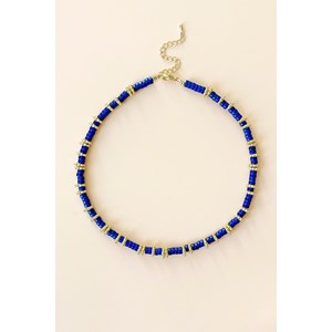 Collier perles howlite lapis lazuli