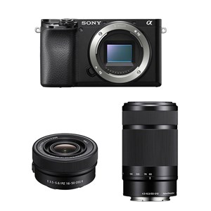 Sony alpha 6100 noir + pz 16-50 ii + 55-210