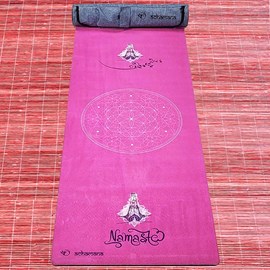 Tapis de yoga épais namasté rose 6mm