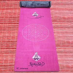 Tapis de yoga épais namasté rose 6mm