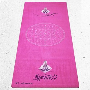 Tapis de yoga épais namasté rose 6mm