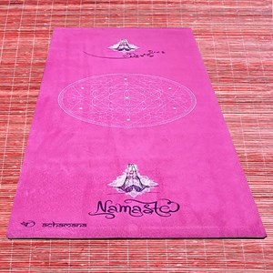 Tapis de yoga épais namasté rose 6mm