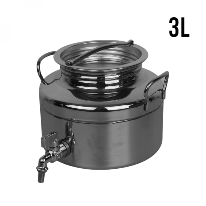 Bidon Inox 10L Avec Robinet - Acier Inoxydable 201 - Hermétique, Idéal Huile, Lait, Vin