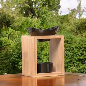 Brûle-parfum bois et céramique kalos