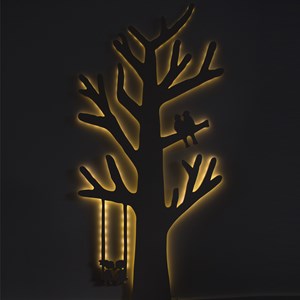 Décor bois lumineux mural - arbre - xl (