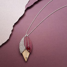 Collier tulipe prune