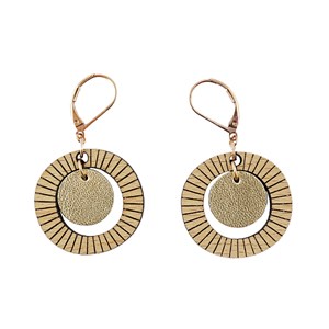 Boucles d'oreilles en bois bulle or