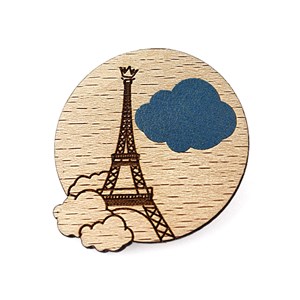Broche bleu paris sous les nuages