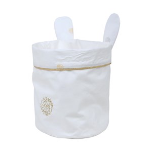 Panier de toilette coton bio pompom