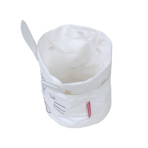 Panier de toilette coton bio pompom