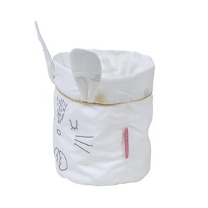 Panier de toilette coton bio pompom