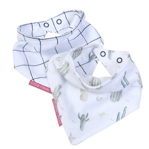 Lot de 2 bavoirs bandanas cactus