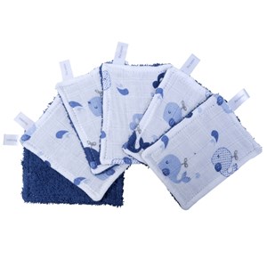 Lot 12 lingettes lavables baleine