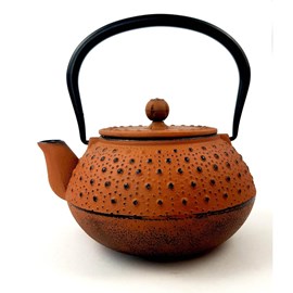 Théière en fonte orange  orange