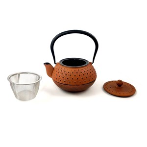 Théière en fonte orange  orange