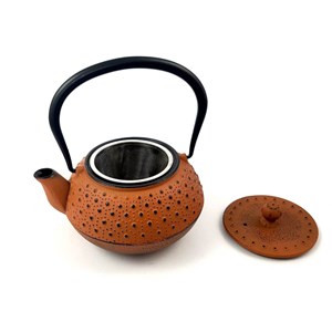 Théière en fonte orange  orange