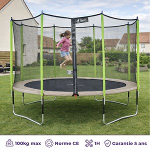 Trampoline jumpi taupe-vert 360