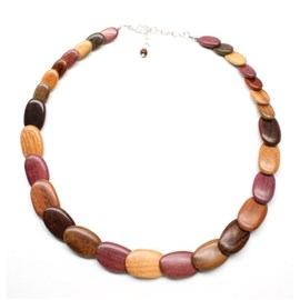 Collier sylviane en bois multicolore