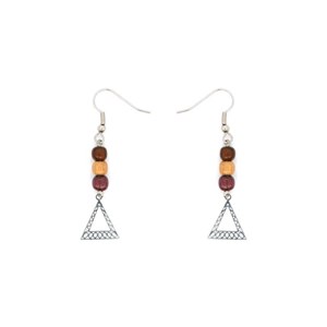 Boucle d'oreille bois et filigrane