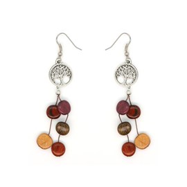 Boucle d'oreille bois et filigrane