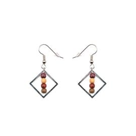 Boucle d'oreille bois et filigrane