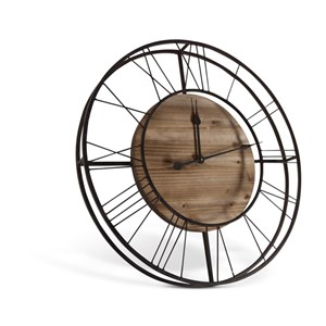 Grande horloge ancienne bois marron -