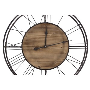 Grande horloge ancienne bois-métal