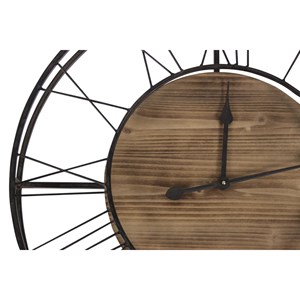Grande horloge ancienne bois-métal