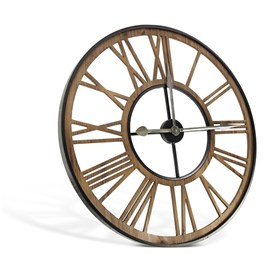 Grande horloge ancienne forge bois-fer
