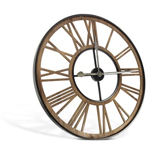 Grande horloge ancienne fer forge bois