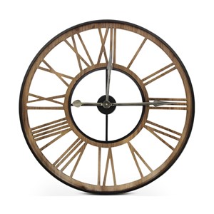 Grande horloge ancienne forge bois-fer