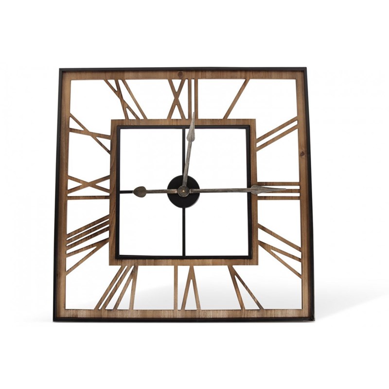 Grande horloge ancienne carré forge fer