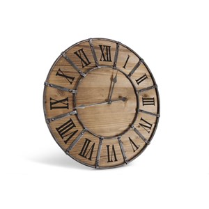 Grande horloge ancienne bois marron -