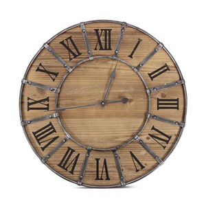 Grande horloge ancienne bois-métal