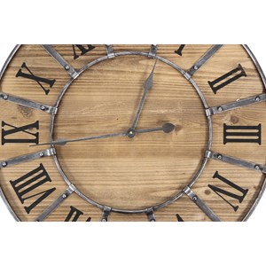 Grande horloge ancienne bois-métal
