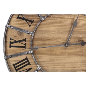 Grande horloge ancienne bois-métal