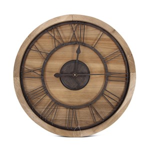 Grande horloge ancienne bois-métal