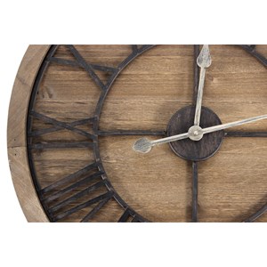 Grande horloge ancienne bois-métal