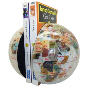 Serre livres globe 15 cm nacre