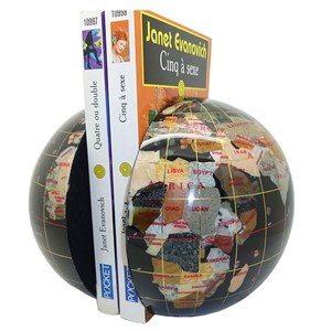 Serre livres globe 15 cm noir nacré
