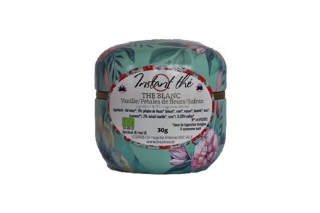 Thé blanc bio vanille-fleurs-safran,30g