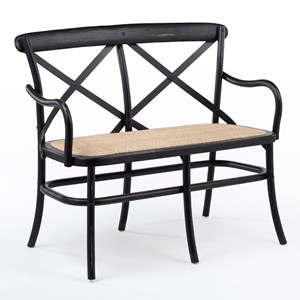 Banc vintage 2 places noir