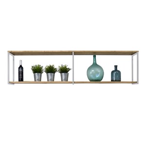 Étagère murale double 30x160x47 blanc