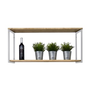 Étagère murale double 30x140x48 blanc