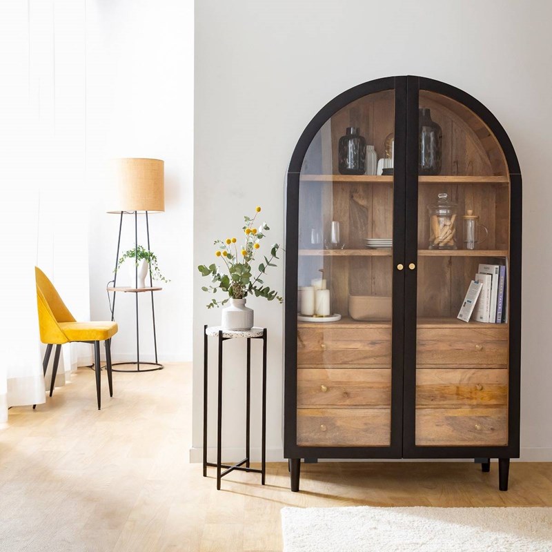 Vitrine en bois de manguier paulo