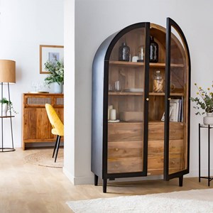 Vitrine en bois de manguier paulo